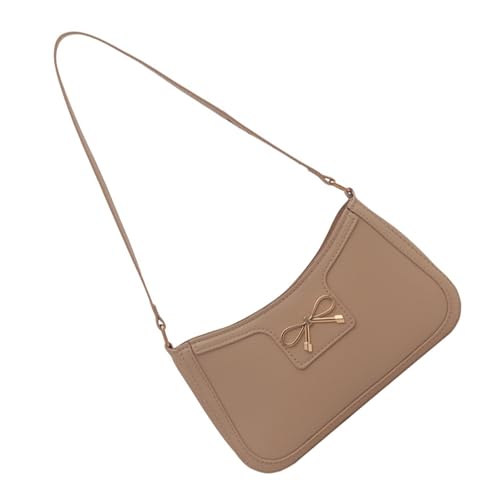 HUAJINGKEJI Damen Schultertasche Schleifen Handtasche All-Matching Achseltasche Herbst Winter Achseltasche Trendy Geldbörse Einfach, khaki, As shown in the picture (error 1-3cm) von HUAJINGKEJI