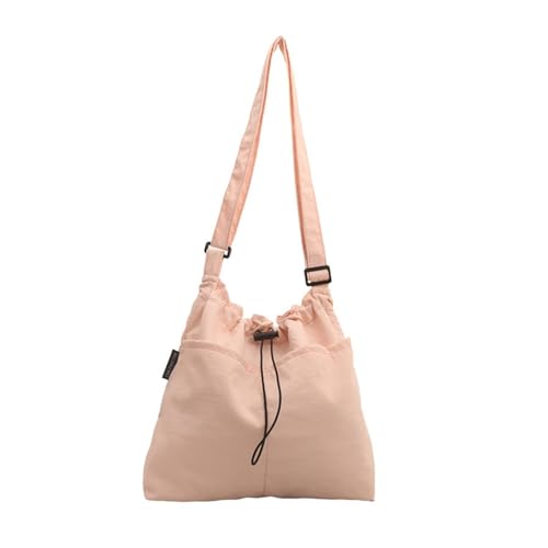 HUAJINGKEJI Damen-Umhängetasche aus Nylon, mittelalterliche Umhängetasche, großes Fassungsvermögen, Kuriertasche, Schülertasche, Schultasche, rose, As shown in the picture (error 1-3cm) von HUAJINGKEJI
