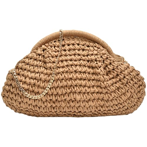 HUAJINGKEJI Delicate Knödel Geformte Strohhandtasche Vielseitige Crossbody Tasche Schultertasche Für Stilvolle Ausflüge Nachhaltige Mode Geldbeutel von HUAJINGKEJI