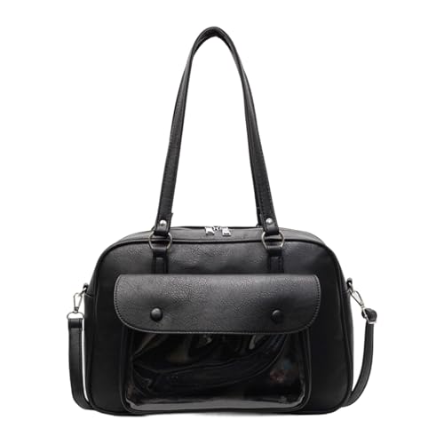 HUAJINGKEJI Elegante Damen-Umhängetasche, praktische Umhängetasche aus PU-Leder, für Arbeit, Einkaufen oder den täglichen Gebrauch, Crossbody-Tasche, Schwarz , One Size von HUAJINGKEJI