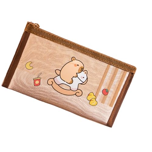 HUAJINGKEJI Federmäppchen mit Cartoon-Tiermotiv, großes Fassungsvermögen, Stifttasche, Schule, Bürobedarf für Studenten, geräumige Aufbewahrung, Capybara-Organizer-Box, a von HUAJINGKEJI