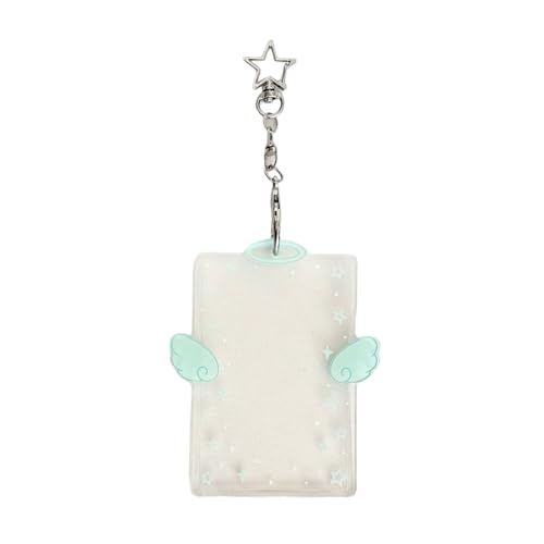 HUAJINGKEJI Fotokartenhalter, koreanischer beliebter Fotokartenhalter, Schlüsselanhänger, Ausweishalter, Anhänger, Schlüsselanhänger, Student, grün, 7.02x4.29in von HUAJINGKEJI