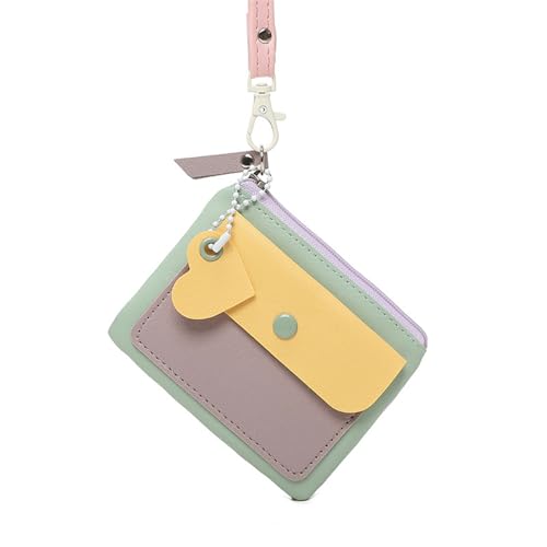 HUAJINGKEJI Frauen Mehrzweck PU Lederwechsel Geldbeutel Schlüsselhülle Für Tägliche Verwendung Kontrastfarbe Münze Halterbeutel Elegante Kleine Brieftasche Multifunktionale Kleine Brieftasche von HUAJINGKEJI