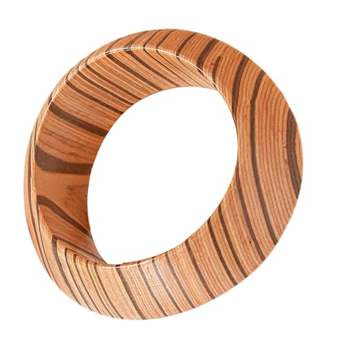 HUAJINGKEJI Handgefertigtes Holz-Armband, erdige strukturierte Oberfläche, vielseitige Styling-Option für mehrlagigen Schmuck-Looks, Statement-Armreif aus Holz, Einheitsgröße, Wie beschrieben von HUAJINGKEJI