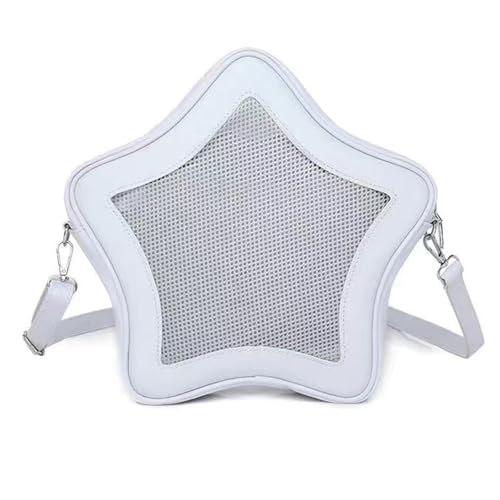 HUAJINGKEJI Itabag Umhängetasche in Sternform, transparente Tasche, Anime-Anstecknadel, PU-Leder, lässige Schulterpartie, Tanfuji, As shown in the picture (error 1-3cm) von HUAJINGKEJI