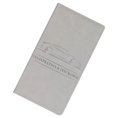 HUAJINGKEJI Kfz-Registrierungs- und Versicherungskartenhalter mit geschlossenem Fahrzeug-Handschuhfach-Organizer für Dokumente, Karten, Lizenzregistrierung und Versicherungshalter, grau, One Size von HUAJINGKEJI
