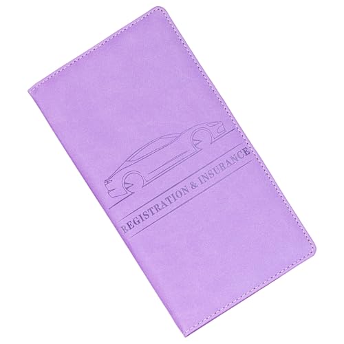 HUAJINGKEJI Kfz-Registrierungs- und Versicherungskartenhalter mit geschlossenem Fahrzeug-Handschuhfach-Organizer für Dokumente, Karten, Lizenzregistrierung und Versicherungshalter, violett, One Size von HUAJINGKEJI