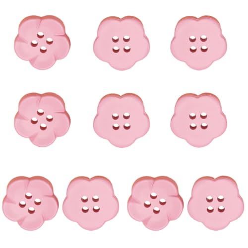 HUAJINGKEJI Knöpfe in Blumenform, 4 Löcher, bunte Knöpfe, Nähknöpfe, Kunstharzknöpfe zum Nähen, 10 Stück von HUAJINGKEJI