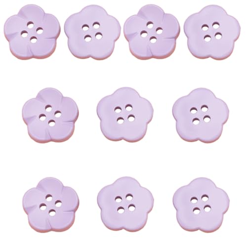 HUAJINGKEJI Knöpfe in Blumenform, 4 Löcher, bunte Knöpfe, Nähknöpfe, Kunstharzknöpfe zum Nähen, 10 Stück von HUAJINGKEJI