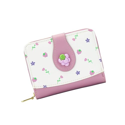 HUAJINGKEJI Kompakte Geldbörsen für Damen, Bifolds, Clutch, modisch, PU-Leder, Kreditkartenhalter, Geldtasche, Reisegeldbeutel, kurze Geldbörse, violett, Mass Beauty von HUAJINGKEJI