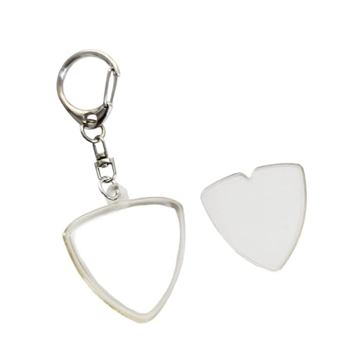 HUAJINGKEJI Kompakte transparente Plektrum-Tasche, leicht, schwer, mit sicherem Verschluss, Plektrum-Organizer, Dreieckiger Schlüsselanhänger von HUAJINGKEJI