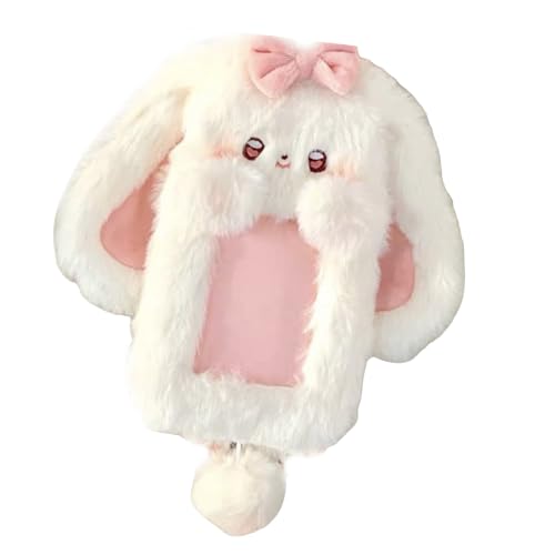 HUAJINGKEJI Lovely Rabbits Photocard Holder Plush Rabbits Photo Sleeve Bus Card Protector Plush Cartoon Animal Photo Sleeve Credit Card Protector, D von HUAJINGKEJI
