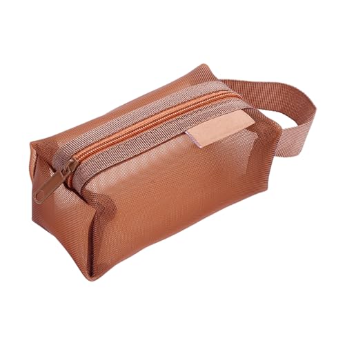 HUAJINGKEJI Modische Netz-Geldbörse, Münztasche, einfarbig, Kleingeld, Geldbörse, Münzgeldbörse, Headset, Tasche, Lippenstifte, Schlüssel für Damen, braun, Size reference picture, Geldbörse von HUAJINGKEJI