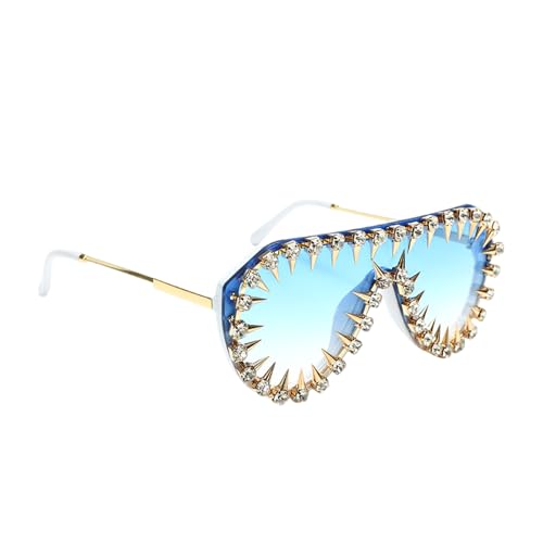 HUAJINGKEJI Modische Sonnenbrille mit Nietenrahmen für trendige Männer und Frauen, für Musik-Festivals und Strandausflüge, Sport, Outdoor-Schattierungen, blau, Einheitsgröße HUAJINGKEJI Modische Sonnenbrille mit Nietenrahmen für trendige Männer und Frauen, für Musik-Festivals und Strandausflüge, Sport, Outdoor-Schattierungen, blau, Einheitsgröße von HUAJINGKEJI