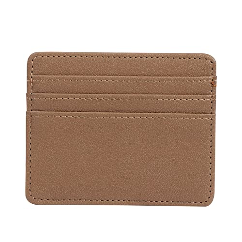 HUAJINGKEJI Modische Taschen, Kartenhalter, Geldbörse, blockierend, Visitenkartenhalter, Geldbeutel, PU-Leder, Geldbörse für Damen und Herren, braun, 10x8cm, Wandtasche von HUAJINGKEJI