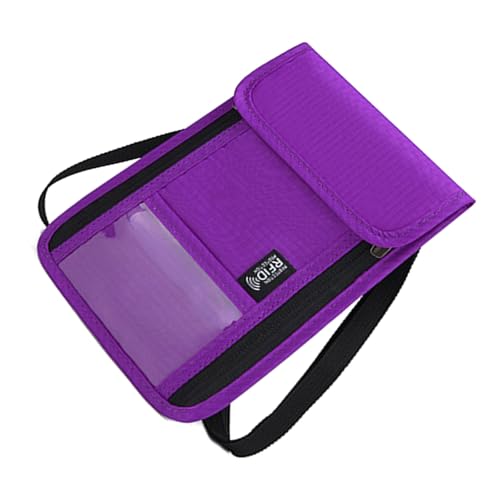 HUAJINGKEJI Reisebrieftasche mit RFID-blockierender Reisepasshülle für einfaches Reisen, einfaches Design, für Herren, Reisepass, Organizer, Etui, violett, One Size von HUAJINGKEJI