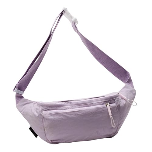 HUAJINGKEJI Sport-Umhängetasche, einfarbig, Reisen, lässig, Schultertasche, multifunktional, mit verstellbarem Riemen, für Damen, legere Schultertasche, Sportbrust mit verstellbarem Riemen, violett von HUAJINGKEJI