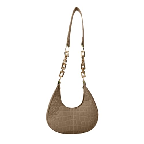 HUAJINGKEJI Trendige Mondform Umhängetasche mit stylischem Kettenriemen Unterarmtaschen zeigen Ihre Persönlichkeit, khaki, As shown in the picture (error 1-3cm) von HUAJINGKEJI