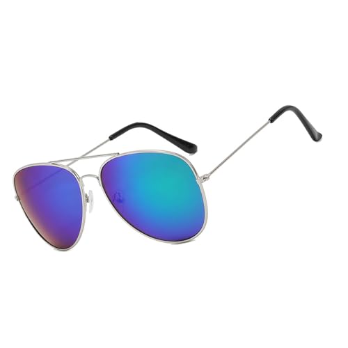 HUAJINGKEJI Trendige Sonnenbrille, Unisex, starker Metallrahmen, Polycarbonat-Linse, Sonnenschutz, Brillen für Erwachsene, Unisex, für den täglichen Gebrauch, modische Sonnenbrille, Silberner Rahmen HUAJINGKEJI Trendige Sonnenbrille, Unisex, starker Metallrahmen, Polycarbonat-Linse, Sonnenschutz, Brillen für Erwachsene, Unisex, für den täglichen Gebrauch, modische Sonnenbrille, Silberner Rahmen von HUAJINGKEJI