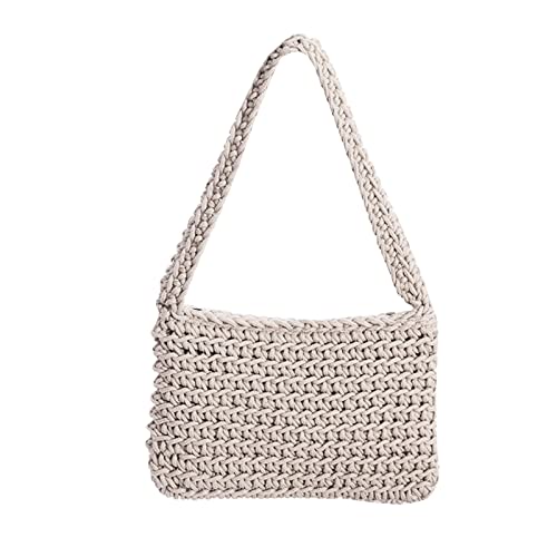 HUAJINGKEJI Umhängetaschen Für Frauen Satchel Tasche Feste Farbe Gewebter Tasche Handtasche Baumwoll Achselhöhle Mit Reißverschluss Verschluss Damen Umhängetaschen Groß von HUAJINGKEJI