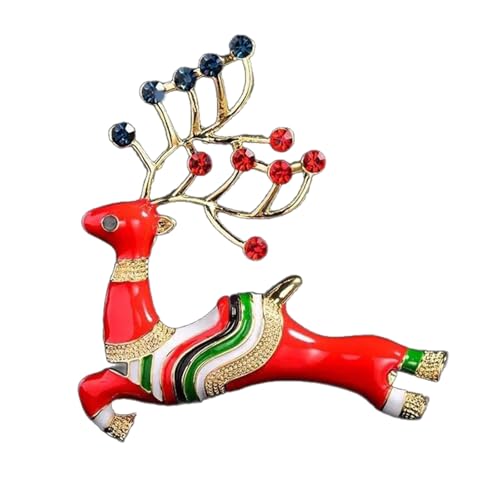HUAJINGKEJI Weihnachten Hirsch Brosche Weihnachten Hirsch Brosche Revers Pin Strass Rentier Brosche Pin Weihnachten für Männer, As shown in the figure, Leder von HUAJINGKEJI
