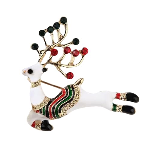 HUAJINGKEJI Weihnachten Hirsch Brosche Weihnachten Hirsch Brosche Revers Pin Strass Rentier Brosche Pin Weihnachten für Männer, As shown in the figure, Leder von HUAJINGKEJI