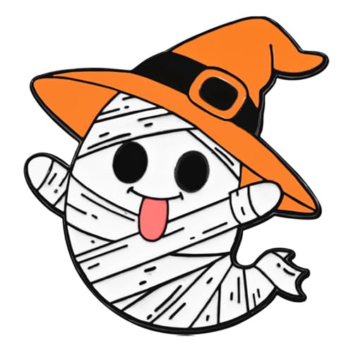 Lustiger weißer Sprecher Kürbis Cartoon Legierung Pin Halloween Party Zubehör Erwachsene Kinder weiße Specters Pin, Einheitsgröße, Wie beschrieben von HUAJINGKEJI