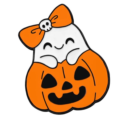 Lustiger weißer Sprecher Kürbis Cartoon Legierung Pin Halloween Party Zubehör Erwachsene Kinder weiße Specters Pin, Einheitsgröße, Wie beschrieben von HUAJINGKEJI