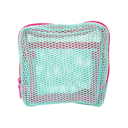 Make-up-Organizer aus Nylongeflecht, quadratisch, Kosmetiktasche, Reise-Aufbewahrungstasche, Mehrzweck-Tasche, Nylon-Netz, Make-up-Organizer-Tasche, Grün., Einheitsgröße von HUAJINGKEJI