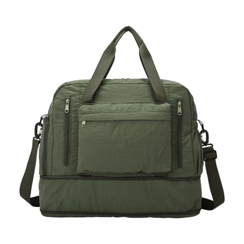 Praktische Reisetasche mit verstellbarem Schultergurt, geräumiges Design, wasserabweisend, Handtasche für kurze Reisen, Fitness, Turnbeutel mit verstellbarem Riemen, grün, Mass Beauty von HUAJINGKEJI