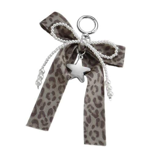 Retro Leopards Print Bows Keyring Mit Stern Und Herz Designs Fashion Bag Accesories Geldbeutel Für Kreativen Gebrauch Stilvolle Schlüsselhalter von HUAJINGKEJI