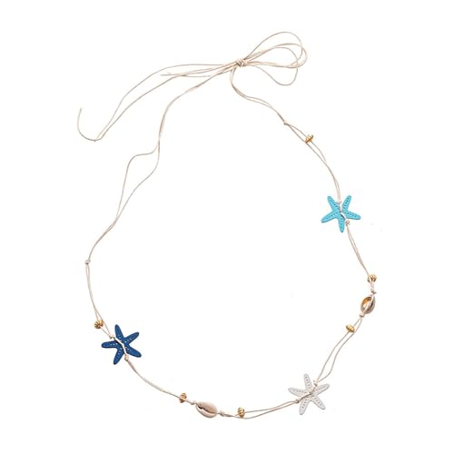 Taillengürtel, Meereslebewesen, inspirierte Seesterne, Muschel-Halskette, Urlaubszubehör für Frauen, Partykleidung, elastische, verstellbare Taille, Halskette für Outfits von HUAJINGKEJI