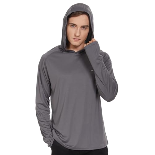 HUAKANG Herren Kapuzenpullover Shirt Langarm Rashguard Sonnenschutz UPF50+ UV Schutz Shirt Pullover Langarm Hoodie für Angeln Rash Guard Surfen 0610-1-Dark Grey-S HUAKANG Herren Kapuzenpullover Shirt Langarm Rashguard Sonnenschutz UPF50+ UV Schutz Shirt Pullover Langarm Hoodie für Angeln Rash Guard Surfen 0610-1-Dark Grey-S von HUAKANG