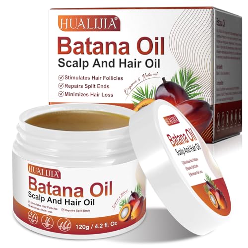 Bio Batana Öl für Haarwachstum, 100% Raw Batana Oil - Reines Organisches Batana-Haaröl Verhindert Haarausfall, Beseitigt Splissenden und Erhöht Glanz für Männer und Frauen (120g) (120g(Pack of 1）) von HUALIJIA
