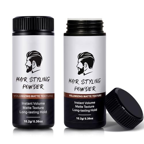 Hair Styling Powder für Männer, 2 Stück Texture Powder für Männer - Matte Textur, Langanhaltender Halt und Einfach Aufzutragen Ohne Öl Oder Fettige Rückstände, 10g von HUALIJIA