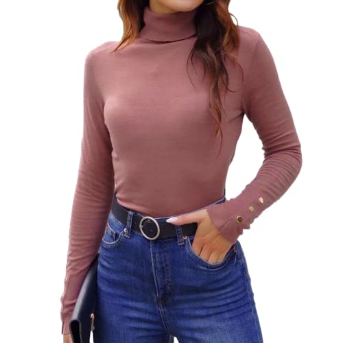 HUALIYIX Rollkragenpullover Damen Stricksweater Strickpullover Basic Fit Casual Für Herbst Winter von HUALIYIX