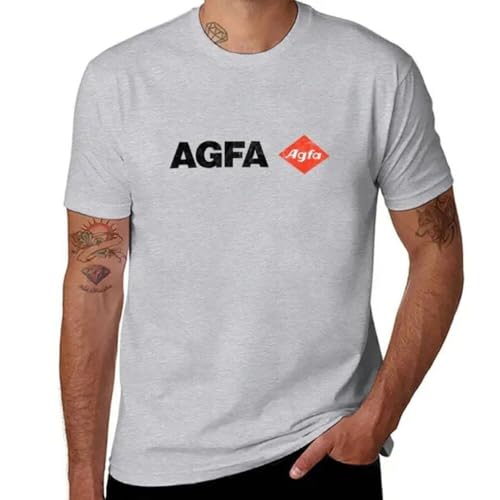 Agfa Film Retro Logo T-Shirt Graphic t Shirts Black t Shirts Plain t Shirts Men 1 Grey 3XL von HUAMER