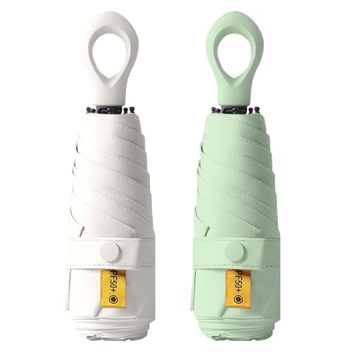 Utensilsto 2 Stücke Kompakter Regenschirm Sturmfest Faltbarer Reise Regenschirm Mini, 6 Rippen Klein Taschenschirm Windfest UV Schutz Ultraleicht Regenschirm für Herren und Damen Reise Utensilsto 2 Stücke Kompakter Regenschirm Sturmfest Faltbarer Reise Regenschirm Mini, 6 Rippen Klein Taschenschirm Windfest UV Schutz Ultraleicht Regenschirm für Herren und Damen Reise von HUAMu