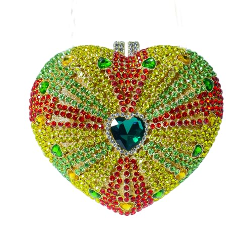 Niedliche Herzform Clutch Kristall Geldbörse Bunte Frauen Party Bankett Handtasche von HUANG ZHUANG