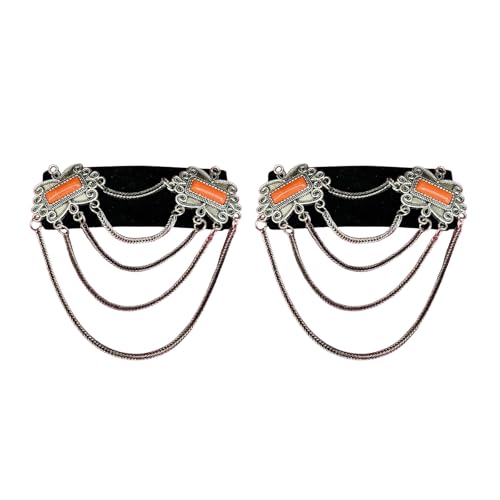 HUANGANG Handgefertigte mongolische Stile Fusselquasten Haarspange Ornament mit Vintage-Strass-Designs für Frauen suchen einzigartigen Charme von HUANGANG