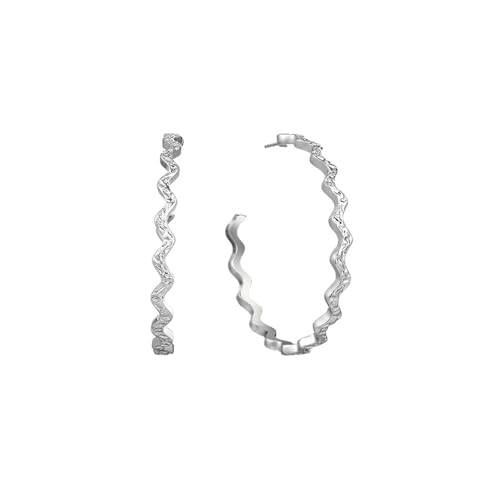 Damen Streamer Wave Gefaltete Ohrring Design Sinn für Temperament Ohrringe von HUANGBONIG