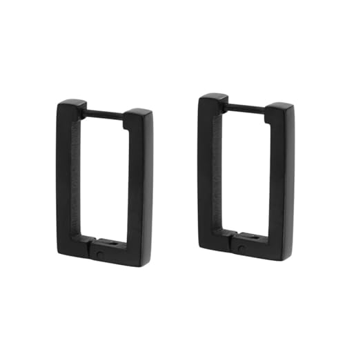 Einfache rechteckige geometrische Ohrschnalle, Titanstahl, glatte, kreative personalisierte Ohrringe von HUANGBONIG