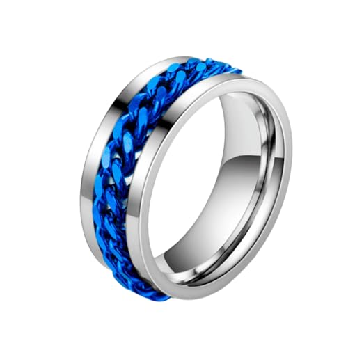 Europäischer und amerikanischer Damenring aus Titanstahl, geometrischer Ring, 10(th), Metall von HUANGBONIG