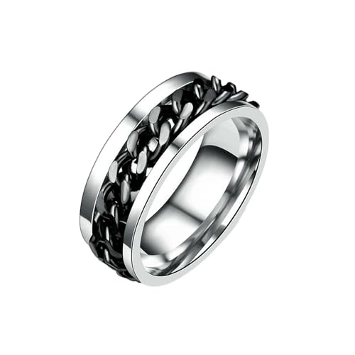 Europäischer und amerikanischer Damenring aus Titanstahl, geometrischer Ring, No.9, Metall von HUANGBONIG
