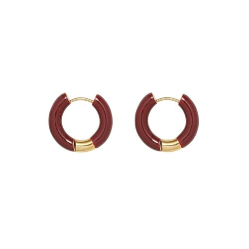 Französische Retro-Ohrringe aus Emaille, Tropfenglasur, europäisches und amerikanisches Design, Sinnes-Temperament-Schmuck. von HUANGBONIG