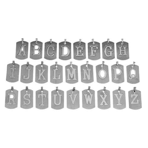 HUANGBONIG 2 Stück Edelstahl Buchstabe Punk Halskette Herren Einfacher Titan Hohl Anhänger von HUANGBONIG