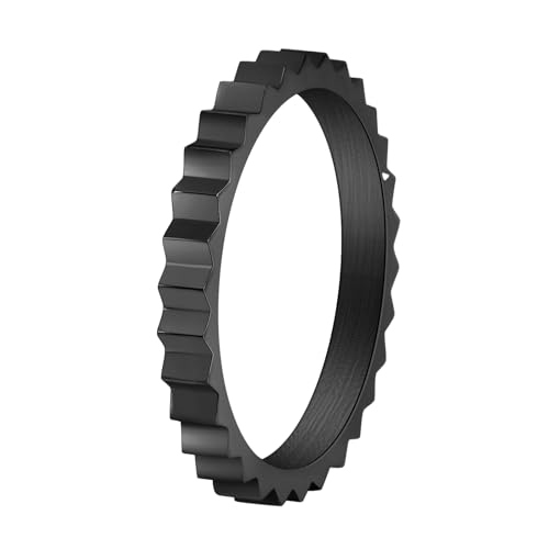 HUANGBONIG 2 Stück - Europa und die Vereinigten Staaten einfacher unregelmäßiger konkav-konvexer Zahnradring ohne Geschlechtswind-Titan Zeigefingerring, No. 9 von HUANGBONIG