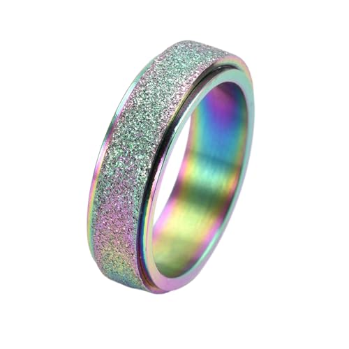 HUANGBONIG 2 Stück - personalisierter Titan-Ring für Damen und Herren, matt, drehbar, für Liebhaber, No. 9 von HUANGBONIG