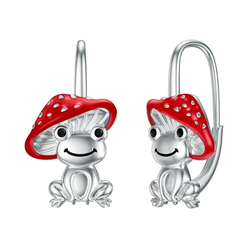 HUANGBONIG Damen Europa und Frischer Cartoon Frosch Ohrringe Pilz Frosch von HUANGBONIG