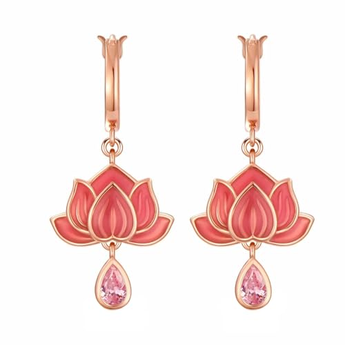 HUANGBONIG Damen-Ohrringe aus Emaille, europäisches und amerikanisches Design, rosa von HUANGBONIG